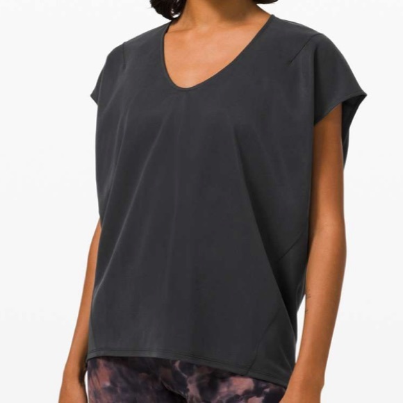 NWT Lululemon Capped Short Sleeve Tee Black Size 4 - Picture 7 of 9